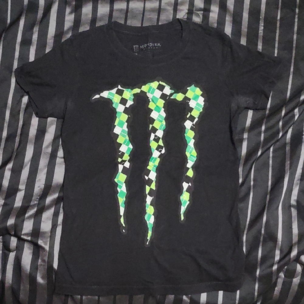 Monster Energy Black T-Shirt with Green Logo